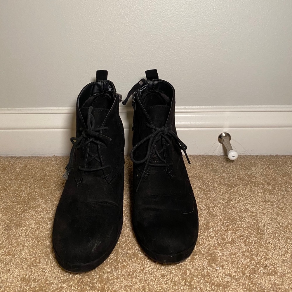 Black Wedge Ankle Boots